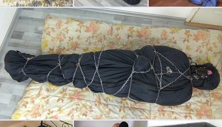 Angela 7 times in a resting bag