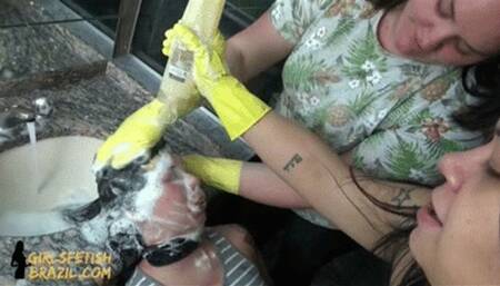 Cruel Girls Humiliation Slave and Mouthsoaping by Sofia BBW and Mistress Beh # SD MOBILE