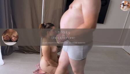 cumslut girl tied and taped to dancing pole gets her face fucked and filled with hot cum