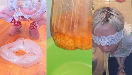 GOON My insides in a bag! Vomiting in a see-through bag and fapping