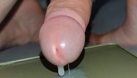 wank uncut cock cumming close up edging multiple loads use sperm as lube intense orgasm veiny dick messy messy swallow straight
