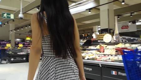 LittleSubGirl - Fucks Cucumber and Squirts In Supermark