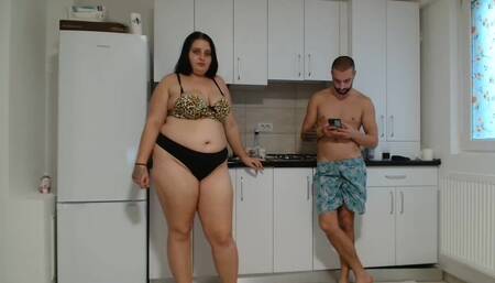 Busty big ass in the kitchen