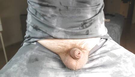 Young guy's penis close-up in live stream