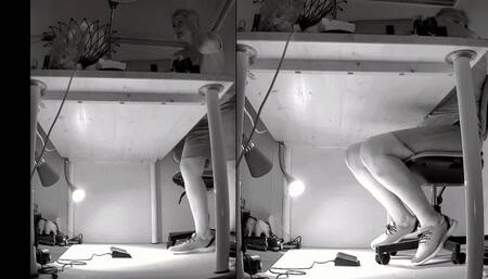 Tanja squishes my tiny penis with her soft sneakers