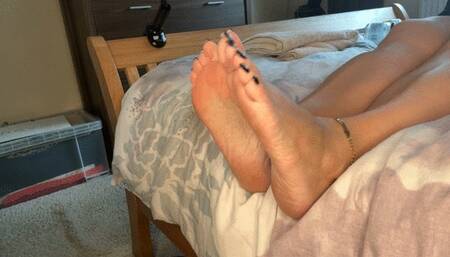 Lovely kisses for my black toes the soles view