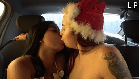 Santa Liz Feeding Jana In Car And Patio And Making Oral Sex To Her