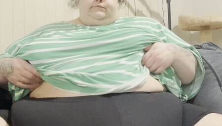 SSBBW Strips, Shakes Ass & Plays with All her Fat!