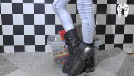 Toy stuff under heavy New Rock Boots