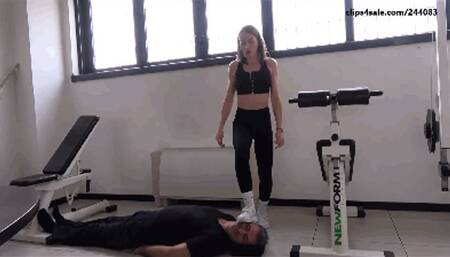 NINA MOROVIC - You are my gym mat - Trampling, human furniture, face stepping in sneakers