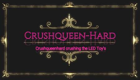 Crushing LED toys with my nylons and Berkemann wooden sandals nylons feet