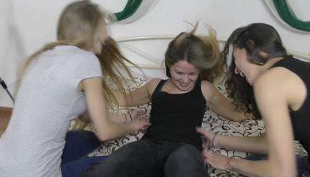 Alina's Gang Settle Dispute With Tickling - Alina's Turn - *Finally, Alina Get's Tickled BAD ! * - WMV - clip is 12:02 min long -