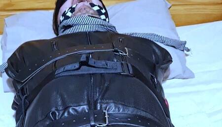 Sleepsack cock over stimulation torment 2-BBW domination,BBW bondage,amateur,sleep sack,male bondage,man in bondage,bound and gagged man,