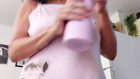 Eaten on a English muffin Tinies invade her toast Latina Milf Giantess in a dress Naked underneath Hairy Big Bush Upskirt pov Crunchy eating Lola towers over you upskirt pov & almost crushing you with her huge feet & Belly moving w tinies inside