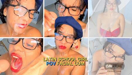 LATIN SCHOOL GIRL POV FACIAL CUM