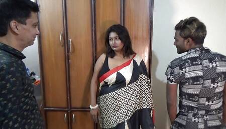 A Desi Wife with Her Mature Husband and a Boy, Made Threesome, with Full Hindi Dirty Audio