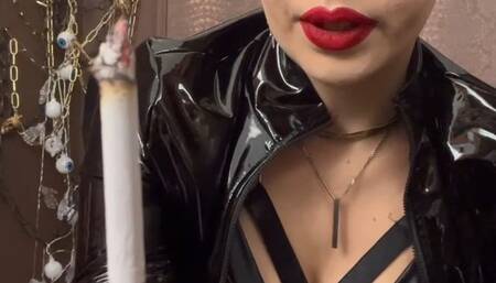 Smoking instructions, encouragement, closeup fetish