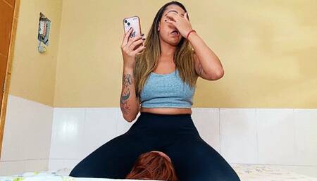 Face sitting domination slave woman, part 2, by Eva Black and Nicole, FULL HD