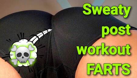 POV Realistic Post-Workout Face Farts Session in Spandex Bike Shorts