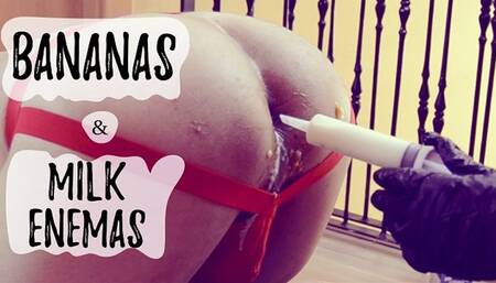 Femdom ENEMA & BANANA experiments!
