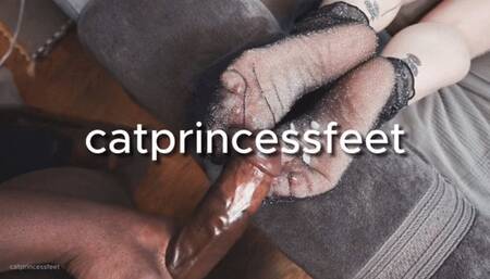 Jerk on my Nylon socks toejob, sole fucking BBC footjob, milf feet, oily close-up, cumshot end