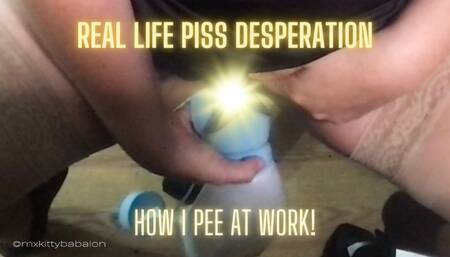 Mx Babalon's Piss Desperation BTS - How I Pee At Work!