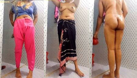 Shower Scene of Bangladeshi Girl Akhi. I'm Bathing in My Bathroom and Making a Video for You