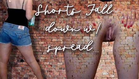 Jean shorts fall down N full spread