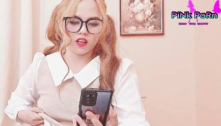 Someone Sneaking While Student Girl Talking to Her Boy Friend
