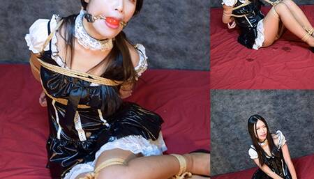 NH16 Japanese Maid Namie Bound & Gagged on the Bed Part1 (HD)