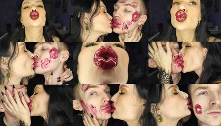 Super shiny glossy lipstick sticky kisses