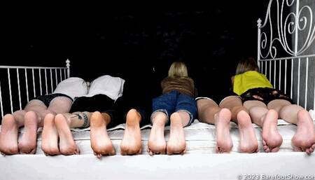 Wall of 12 bare soles, beautiful and ugly, ranging in age from 18 to 50 (Part 4 of 6)