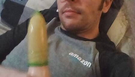 Pupfritz Plays with a Wrapped Sex Toy in Bedroom