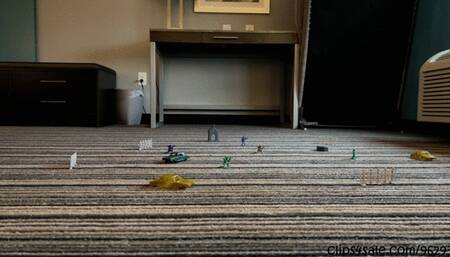 Shrunken and crushed under Giantess Witch spiked sandals (Custom Request) Floor POV - 4K