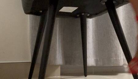 Red mules and red pedicure