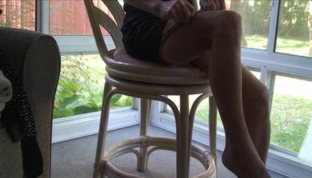 Lilly, the sheer stockings, then the sequined stockings