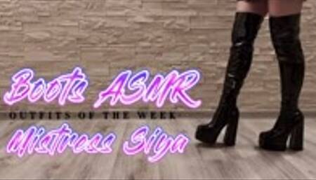 ASMR - FETISH BOOTS - Walking in PVC Boots with Mistress Siya