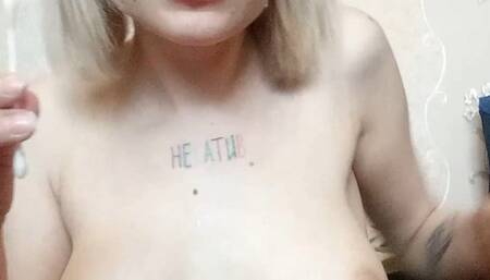 Beatrice cleaning her nose