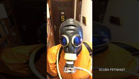 ORANGE CHEMICAL SUIT AND ORANGE TRANSPARENT BOOTS