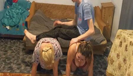 A boy rides on two donuts WMV