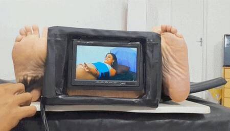 Lorena in soles close intense tickling