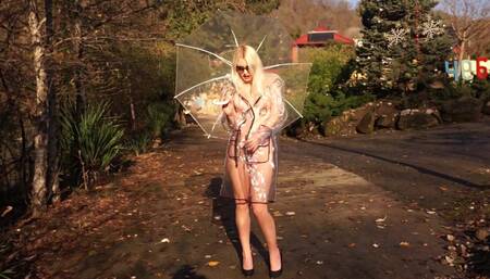 Plastic raincoat .Short version