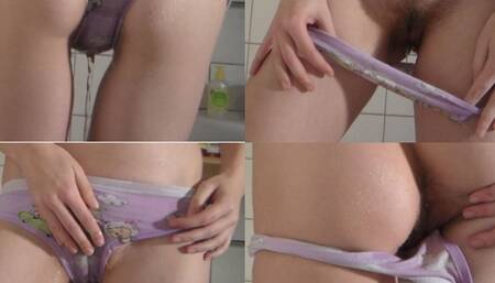 Cute panty soaks up my piss