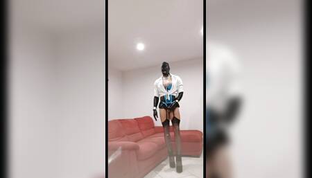 Hooded, Sissy Crossdresser, Masturbation