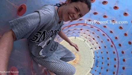 Inside HUGE Room Sized Inflatable Cylinder On The Water -720p