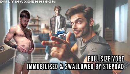 Full size vore Immobilised & swallowed by stepdad