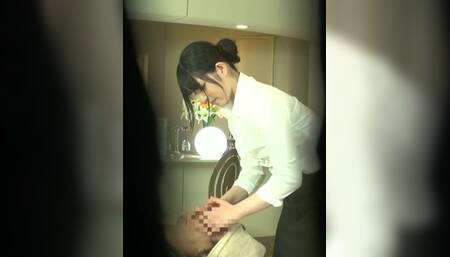 Sexy Babe Japanese Hot Massage To Businessman