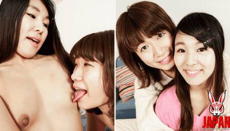 Lesbian Amateur Girls Miki & Asami's Nipple Licking