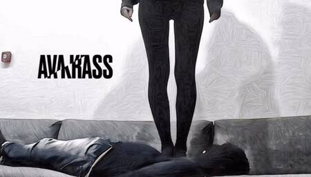 I step on his face in black tights