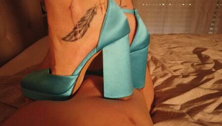 Extreme stomach trampling on his marital bed